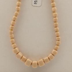 Vintage Czech necklace beige cube seed glass beads 