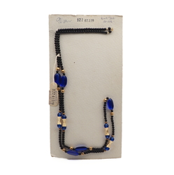 Vintage Czech necklace element glasses holder cobalt blue black glass beads 