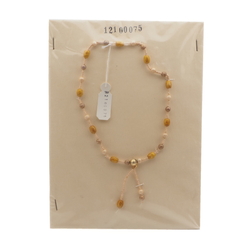 Vintage Czech necklace marble lustre glass beads 