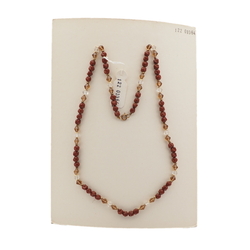 Vintage Czech necklace red twist topaz clear bicone glass beads 