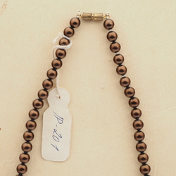 Vintage Czech necklace copper pink glass beads 