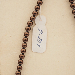 Vintage Czech necklace copper pink glass beads 