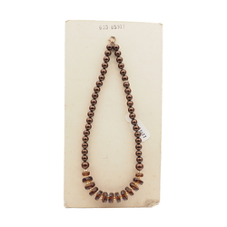 Vintage Czech necklace copper round topaz rondelle glass beads 