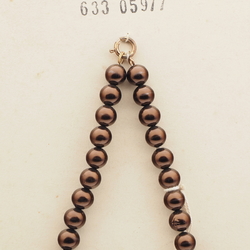 Vintage Czech necklace copper round topaz rondelle glass beads 