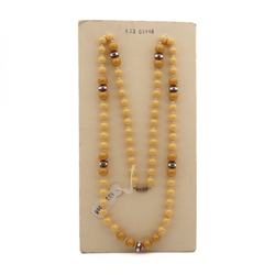 Vintage Czech necklace beige mustard glass beads 