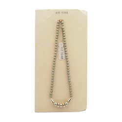 Vintage Czech necklace matte gold pearl glass beads 