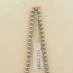 Vintage Czech necklace matte gold pearl glass beads 