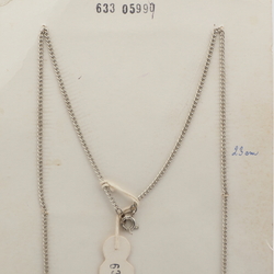 Vintage Czech silver chain tassle necklace pearl glass beads 