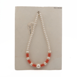 Vintage Czech necklace pearl pink opaline glass beads