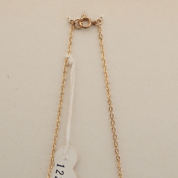 Vintage Czech gold chain necklace beige marble glass beads