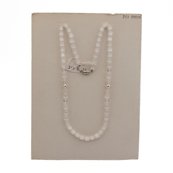 Vintage Czech necklace satin atlas clear frost glass beads 