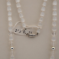 Vintage Czech necklace satin atlas clear frost glass beads 