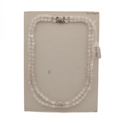 Vintage Czech 2 strand necklace satin atlas clear frost glass beads 