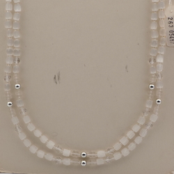 Vintage Czech 2 strand necklace satin atlas clear frost glass beads 
