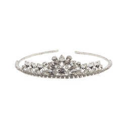 Vintage handmade Czech crystal clear glass rhinestone tiara 