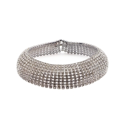 Czech vintage clear glass rhinestone choker necklace 