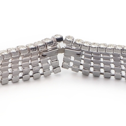 Czech vintage clear glass rhinestone choker necklace 