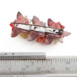 Vintage 30's celluloid flowers pin brooch