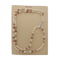 Vintage Czech necklace AB clear frost satin atlas glass beads