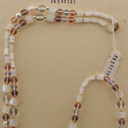 Vintage Czech necklace AB clear frost satin atlas glass beads