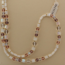 Vintage Czech necklace AB clear frost satin atlas glass beads