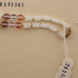 Vintage Czech necklace AB clear frost satin atlas glass beads
