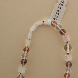 Vintage Czech necklace AB clear frost satin atlas glass beads