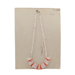 Vintage Czech necklace opaline pendant bicolor glass beads for repair