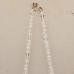 Vintage Czech necklace opaline pendant bicolor glass beads for repair