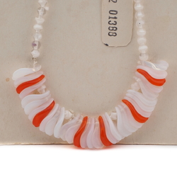 Vintage Czech necklace opaline pendant bicolor glass beads for repair