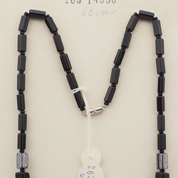 Vintage Czech necklace hematite black purple faceted glass beads