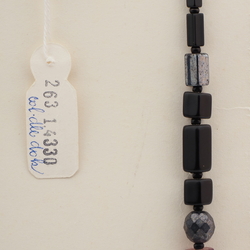 Vintage Czech necklace hematite black purple faceted glass beads