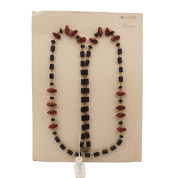 Vintage Czech link necklace matte black marble nugget glass beads 