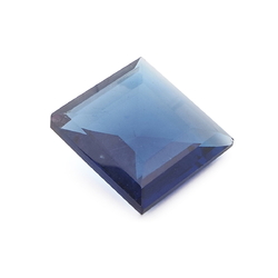 Large Czech antique hand cut square violet glass rhinestone 22mm