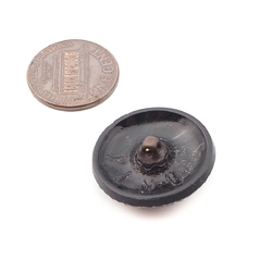 Czech vintage bronze lustre geometric snakeskin black glass button 23mm
