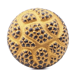 Czech vintage gold lustre geometric snakeskin black glass button 23mm