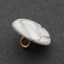 Czech Victorian antique silver foil clear lampwork glass button 15mm rosette shank