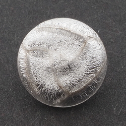 Czech Victorian antique silver foil clear lampwork glass button 15mm rosette shank