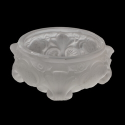 Antique Bohemian frost crystal glass sugar trinket bowl