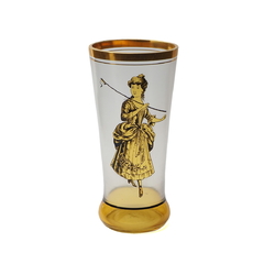 Antique Bohemian gold gilt Victorian lady glass