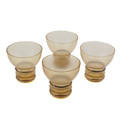 Set (4) vintage Czechoslovakian topaz glasses