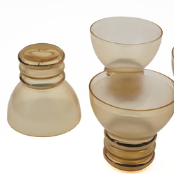 Set (4) vintage Czechoslovakian topaz glasses