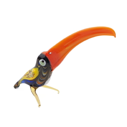 Czech lampwork glass toucan bird figurine ornament gift