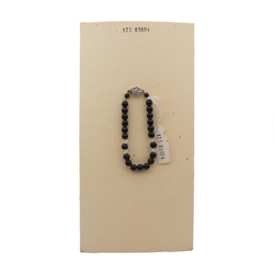 Vintage Czech bracelet black round clear bicone glass beads