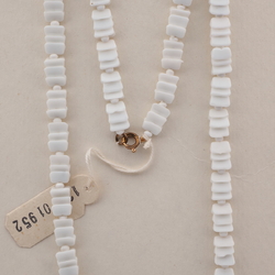 Vintage Czech necklace white interlocking glass beads