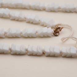 Vintage Czech necklace white interlocking glass beads