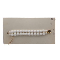 Vintage Czech bracelet chunky white round glass beads