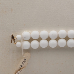 Vintage Czech bracelet chunky white round glass beads