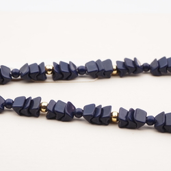 Vintage Czech necklace blue interlocking glass beads