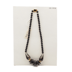 Vintage Czech necklace black teardrop lampwork glass beads